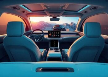 Mercedes-Benz apresenta luxuosa van elétrica com tela de cinema de 65 polegadas