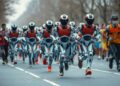 Robôs encantam em meia maratona na China com suas performances