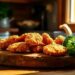 Nuggets caseiros de frango com brócolis
