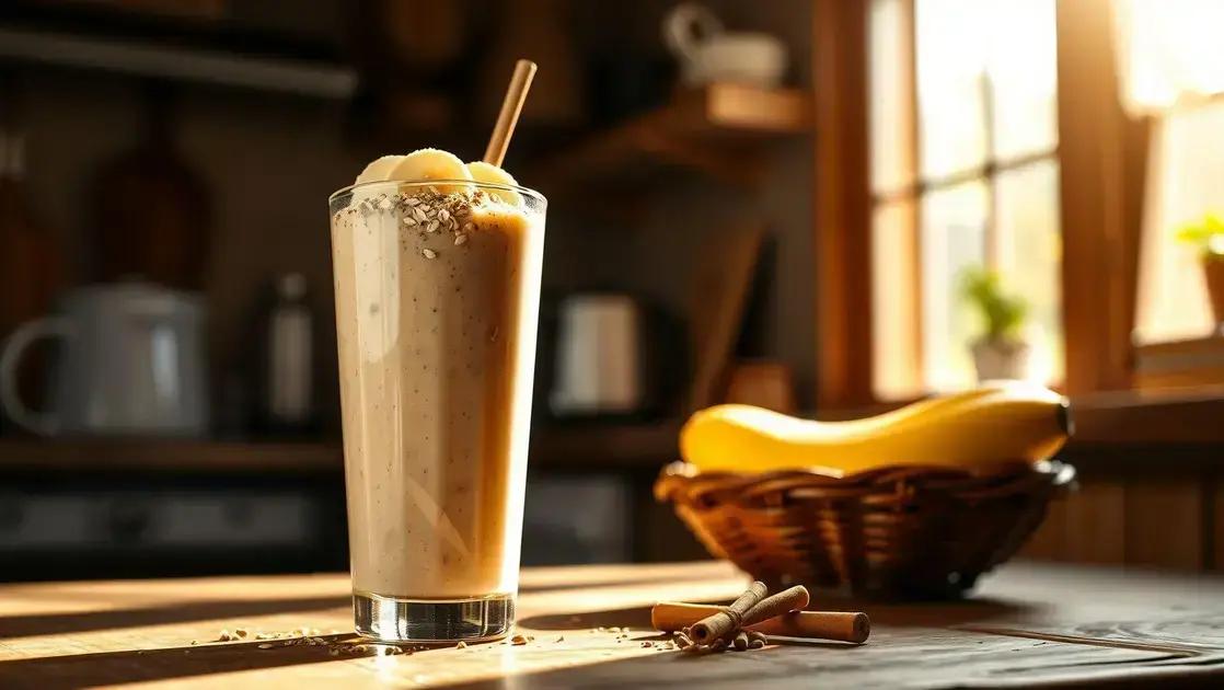 smoothie proteico de banana e pasta de amendoim