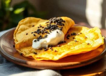 tapioca com recheio de cottage