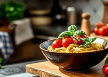 macarrão integral com pesto