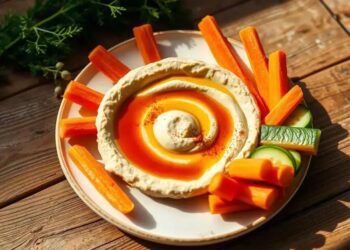 palitos de cenoura e pepino com homus