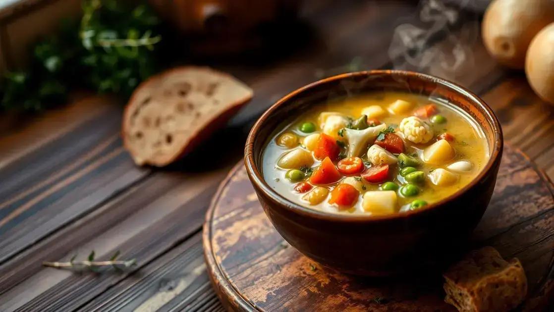 Sopa de legumes cremosa com macarrão
