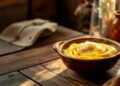 polenta cremosa com ragu de carne