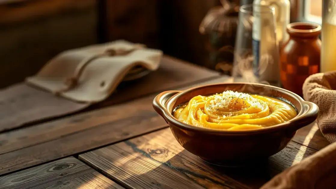 polenta cremosa com ragu de carne