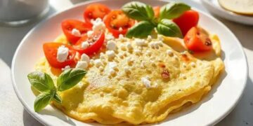 Omelete com queijo feta