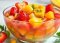 Gelatina diet com frutas frescas