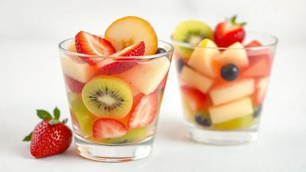Gelatina diet com frutas frescas