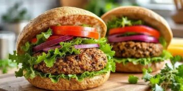 Hambúrguer de lentilha caseiro