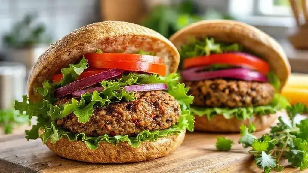 Hambúrguer de lentilha caseiro