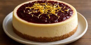 Torta cremosa de queijo tipo cheesecake